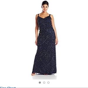 BNWT Adrianna Papell Plus Size Beaded Gown 16w